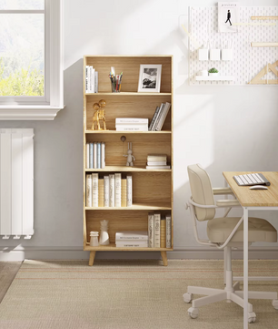 Sedia Boekenkast met 5 Compartimenten in Wit/Licht Eiken