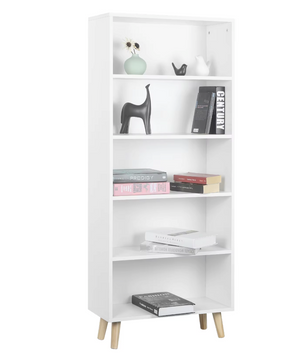 Sedia Boekenkast met 5 Compartimenten in Wit/Licht Eiken
