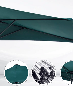 Sedia Halfronde Outdoor Parasol  – Balkonparasol 269x138x236cm (Groen)