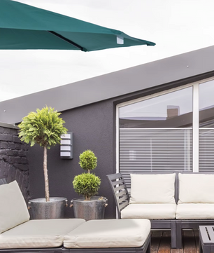 Sedia Halfronde Outdoor Parasol  – Balkonparasol 269x138x236cm (Groen)