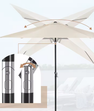 Sedia Zeshoekige Parasol – UV-Resistent, Waterdicht en Kantelbaar met Crank