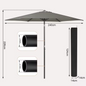 Sedia Zeshoekige Parasol – UV-Resistent, Waterdicht en Kantelbaar met Crank