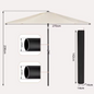 Sedia Zeshoekige Parasol – UV-Resistent, Waterdicht en Kantelbaar met Crank