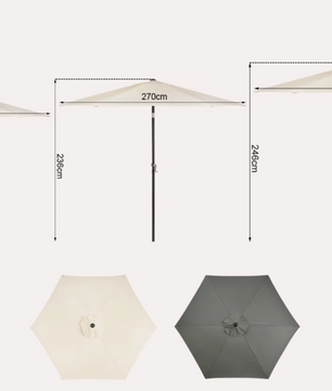 Sedia Zeshoekige Parasol – UV-Resistent, Waterdicht en Kantelbaar met Crank