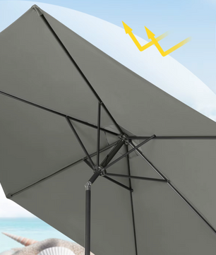 Sedia Zeshoekige Parasol – UV-Resistent, Waterdicht en Kantelbaar met Crank