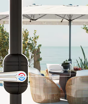 Dubbele Zonnescherm Parasol (4,5x2,65m) – Crèmekleurig