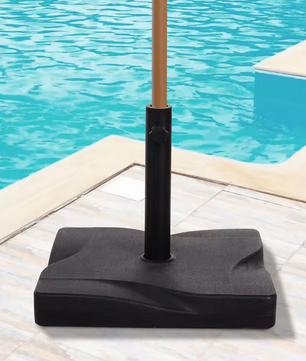 Parasolvoet Cement Vierkant – Geschikt voor Ø 32 / 38 / 48 mm Parasolpalen – Zwart