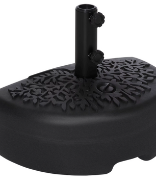 Halfronde Parasolvoet – Navulbaar met Zand (21 kg) of Water (18 kg) – Voor Ø 38/48 mm Parasolpalen – Zwart