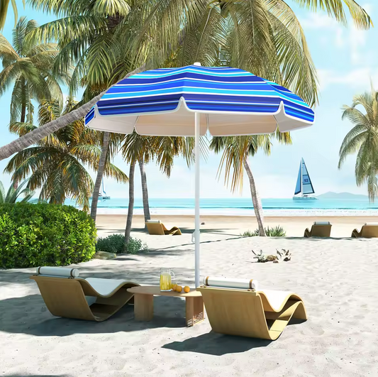 Sedia Grote Strandparasol Ø 180 cm – UV50+ Bescherming – Verstelbare Kantelhoek – Inclusief Draagtas