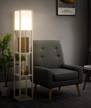Boekenkast met Ingebouwde Lamp – 3 Planken – Zwart of Wit