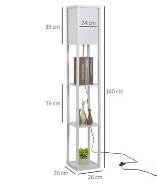 Boekenkast met Ingebouwde Lamp – 3 Planken – Zwart of Wit