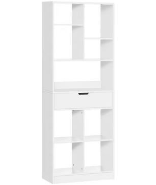 Moderne Boekenkast met 9 Open Vakken en 1 Lade – Wit of Zwart