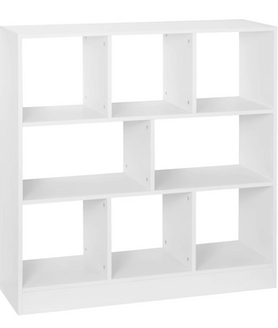 Staande Opbergkast / Boekenkast – 8 Vakken – Roomdivider – Wit
