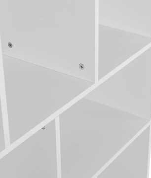 Staande Opbergkast / Boekenkast – 8 Vakken – Roomdivider – Wit