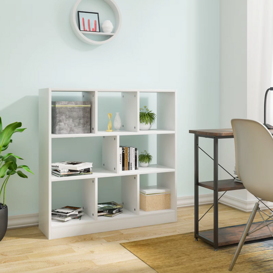 Staande Opbergkast / Boekenkast – 8 Vakken – Roomdivider – Wit