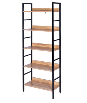 Stellingkast 5-Laags – Houten Boekenkast met Metaal – 60x27,5x160 cm