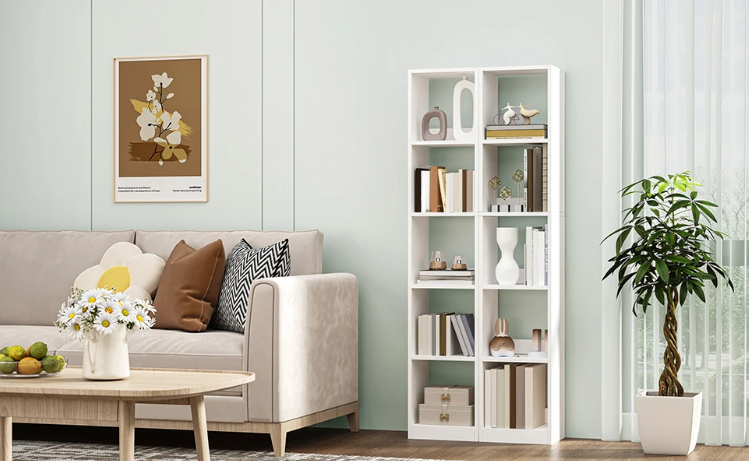 Witte Stellingkast – Moderne Kubusplank met 5 Niveaus – Wit