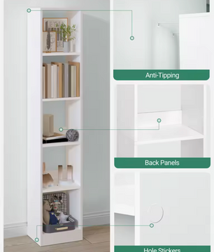 Witte Stellingkast – Moderne Kubusplank met 5 Niveaus – Wit