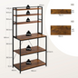 Stellingkast met 6 Planken – Zwart + Rustiek Bruin / Zwart + Licht Eiken
