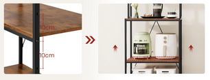 Stellingkast met 6 Planken – Zwart + Rustiek Bruin / Zwart + Licht Eiken