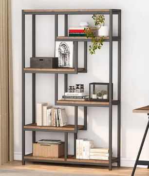 Industriële Stellingkast – 5-Laags Boekenkast – Metaal en Houtlook