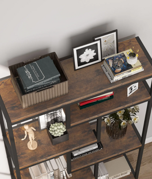 Industriële Stellingkast – 5-Laags Boekenkast – Metaal en Houtlook