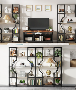 Stellingkast – 5-Laags Boekenkast – Vintage Hout – 180x120x30 cm