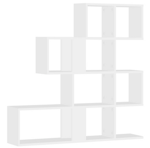 Stellingkast met 4 Niveaus – Traptrede Boekenkast Wit/Licht Eiken – Vrijstaand