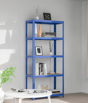 Stellingkast Werkplaats – Zwaar Uitgevoerd Rek – Blauw Metalen Frame – Tot 875 kg Draagkracht