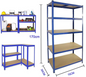 Stellingkast Werkplaats – Zwaar Uitgevoerd Rek – Blauw Metalen Frame – Tot 875 kg Draagkracht