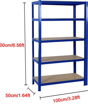 Stellingkast Werkplaats – Zwaar Uitgevoerd Rek – Blauw Metalen Frame – Tot 875 kg Draagkracht