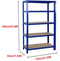 Stellingkast Werkplaats – Zwaar Uitgevoerd Rek – Blauw Metalen Frame – Tot 875 kg Draagkracht