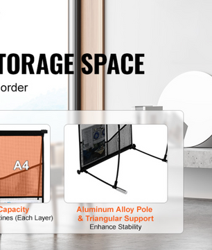 Tijdschriftenrek – 4-Laags Brochure Display Standaard – Zwart