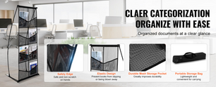 Tijdschriftenrek – 4-Laags Brochure Display Standaard – Zwart