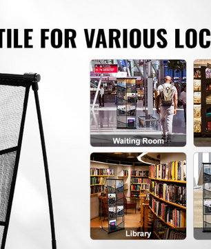 Tijdschriftenrek – 4-Laags Brochure Display Standaard – Zwart