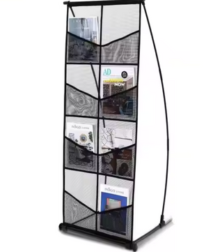 Tijdschriftenrek – 4-Laags Brochure Display Standaard – Zwart