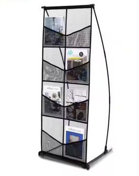 Tijdschriftenrek – 4-Laags Brochure Display Standaard – Zwart
