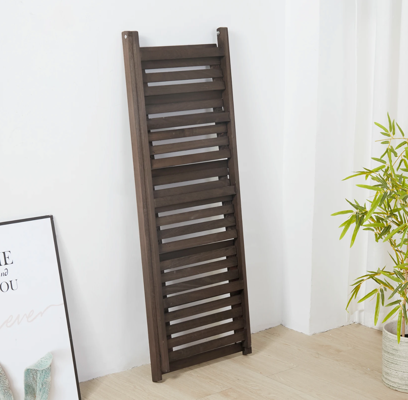 Opvouwbare 4-laags Ladderplank – Houten Boekenkast – Plantenrek