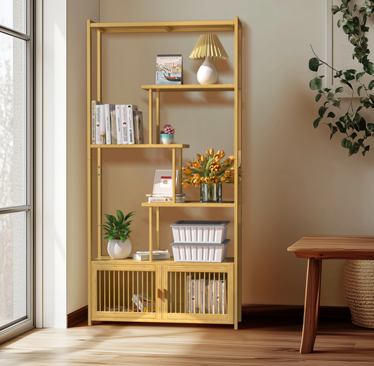 Bamboe Stellingkast – 6-Lagen Boekenplank – 85,5x28x176 cm