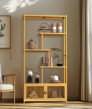 Bamboe Stellingkast – 6-Lagen Boekenplank – 85,5x28x176 cm