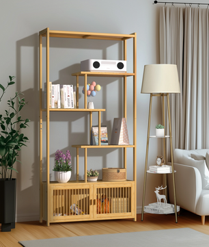 Bamboe Stellingkast – 6-Lagen Boekenplank – 85,5x28x176 cm