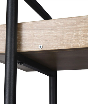 Stellingkast met 5 Planken – Boekenkast van Metaal en MDF –  Licht Eiken en Zwart