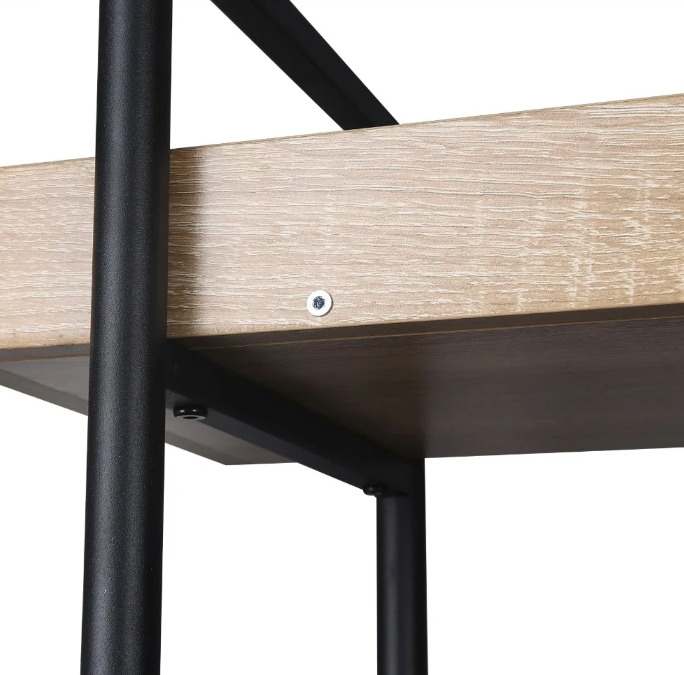 Stellingkast met 5 Planken – Boekenkast van Metaal en MDF –  Licht Eiken en Zwart