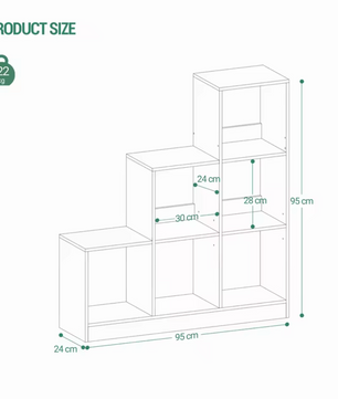 Boekenkast – 6-Kubus Open Vakkenkast – Wit – 95x95x24 cm