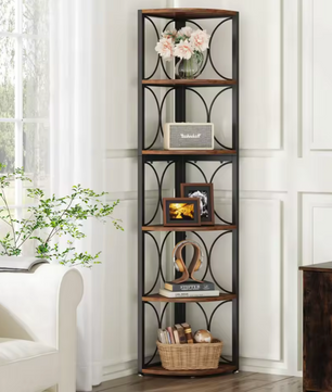 Hoekstellingkast – 6-Lagen Hoekboekenkast – 170 cm Hoog