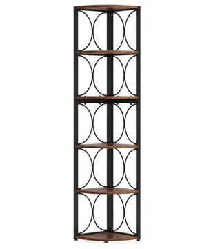 Hoekstellingkast – 6-Lagen Hoekboekenkast – 170 cm Hoog