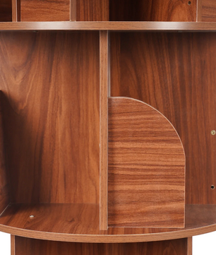 Rotatieboekenkast – 5-Laags Draaibare Stellingkast – Walnootkleur