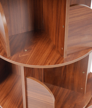 Rotatieboekenkast – 5-Laags Draaibare Stellingkast – Walnootkleur