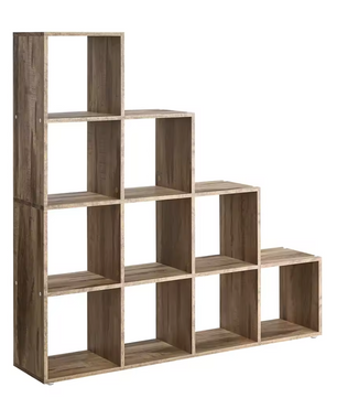 Boekenkast met 10 Open Vakken – Vakkenkast Camel Bruin – 129,5x129,5x29 cm
