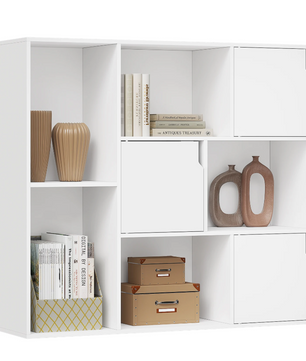 Boekenkast Met 6 Niveaus – 24x60x159,5 cm – Wit of Ebbenhout
